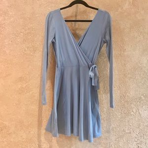 Light Blue Wrap Dress
